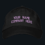 Your Text Name Company Embroidered Baseball Cap<br><div class="desc">Easy Personalized Promotional Cap - Add Your Text - Name - Company / Number / Letter / Slogan - Tagline / or Website , Phone , E-mail , Social Media Handle , Address , Logo - Photo / more - Choose Your Colour / Size / Font - Make your unique...</div>