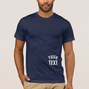 Your Text Navy Blue Mens Bella+Canvas Short Sleeve T-Shirt