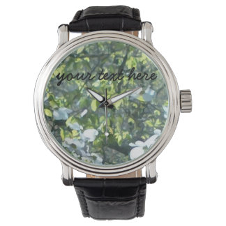 Your text on a White dogwood flowers background Watch