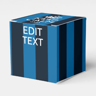 Your Text on Keep Calm Blue Stripes Favor Box