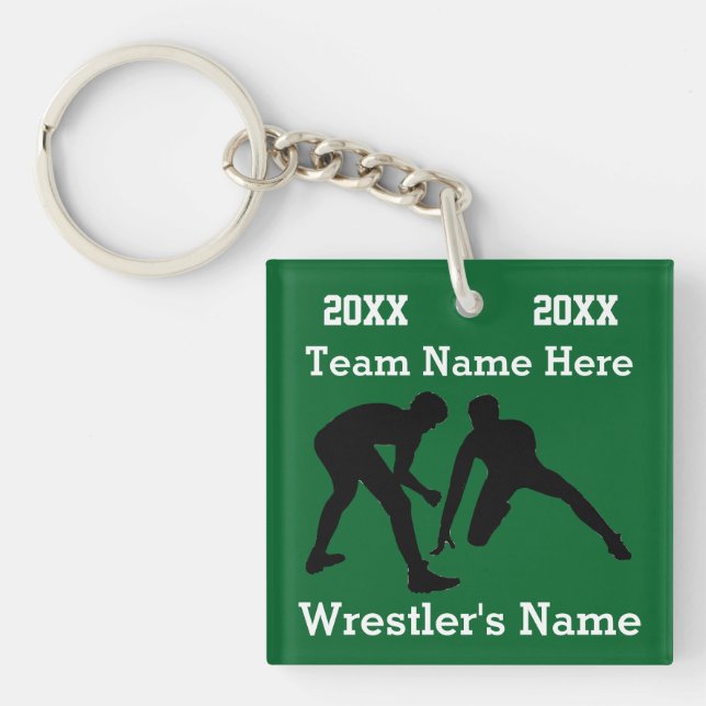 YOUR TEXT on Personalized Wrestling Keychains Gift (Front)