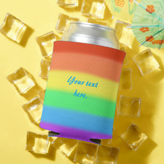 Your Text on Rainbow Blends Can Covers Can Cooler