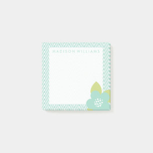 Your Text   Pastel Floral Chevron Post-it Notes