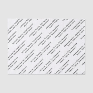 Your Text Pattern All Over Print Black/White Tissue Paper