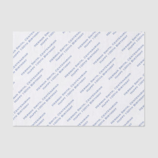 Your Text Pattern All Over Print Blue/White Tissue Paper