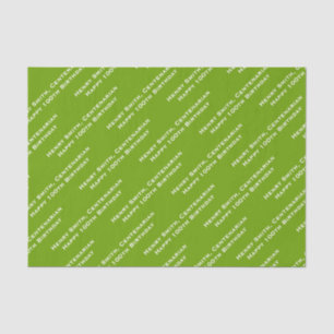 Your Text Pattern All Over Print Green/White Tissue Paper