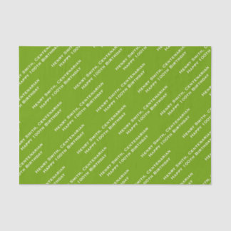 Your Text Pattern All Over Print Green/White Tissue Paper