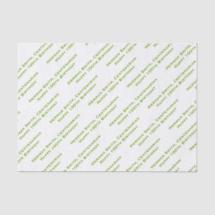Your Text Pattern All Over Print Green/White Tissue Paper
