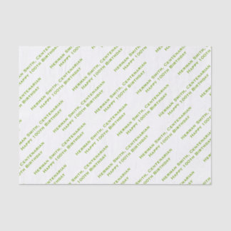 Your Text Pattern All Over Print Green/White Tissue Paper