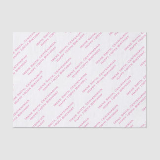 Your Text Pattern All Over Print Pink/White Tissue Paper