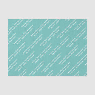Your Text Pattern All Over Print Teal/White Tissue Paper