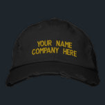 Your Text Promotional Embroidered Baseball Cap<br><div class="desc">Easy Personalized Promotional Cap - Add Your Text - Name - Company / Number / Letter / Slogan - Tagline / or Website , Phone , E-mail , Social Media Handle , Address , Logo - Photo / more - Choose Your Colour / Size / Font - Make your unique...</div>