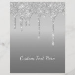 Your Text Silver Glitter Sparkle Drips Letterhead<br><div class="desc">Custom Text Silver Grey Glitter Sparkle Drips Wedding or Party Letterhead / Gift - Add Your Unique Text / Name or Remove Text - Make Your Special Gift - Resize and move or remove and add text / elements with customization tool. Design by MIGNED. Please see my other projects /...</div>