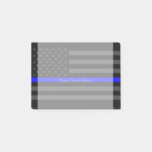 Your Text Thin Blue Line US Flag Post-it Notes