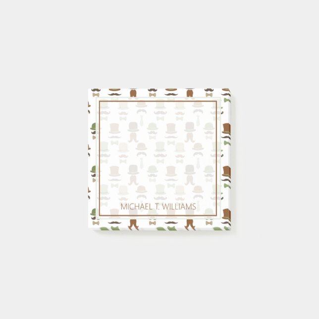 Your Text | Top Hat Moustache Post-it Notes (Front)