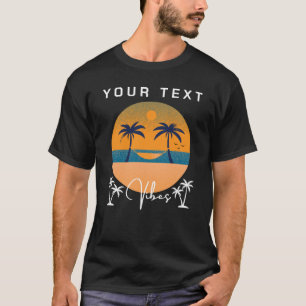Your Text Vibes Sunset And Palm Trees Men's T-Shirt