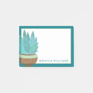 Your Text Watercolor Succulent Cactus Post-it Notes
