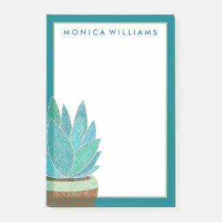 Your Text | Watercolor Succulent Cactus Post-it Notes