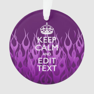 Your texte on Keep Calm Purple Racing Flames Decor