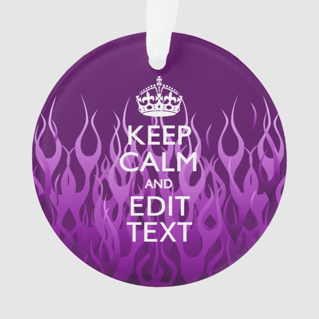 Your texte on Keep Calm Purple Racing Flames Decor (devant)