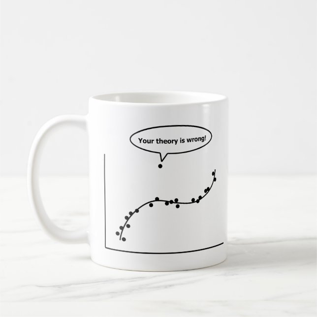 Your theory is wrong science statistics humour fun coffee mug (Left)