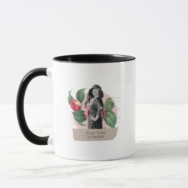 "Your time is sacred" mug (Left)