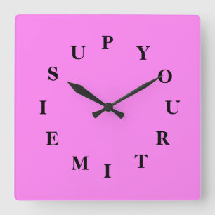 Your Time Is Up Violet Wall Clock by Janz