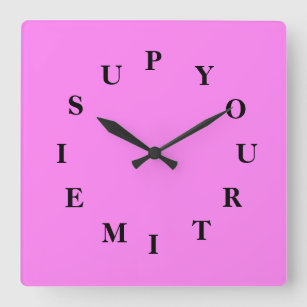 Your Time Is Up Violet Wall Clock by Janz