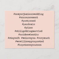 Your Top 12 Hashtags Blush Pink Postponed Wedding