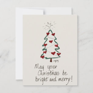 Your Tree Bright and Merry text Holiday Card