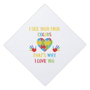 Your True Colours Autism Graduation Cap Topper