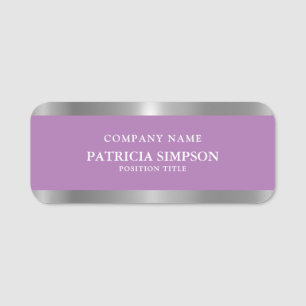 Your Unique Style: Lavender Purple Metallic Silver Name Tag