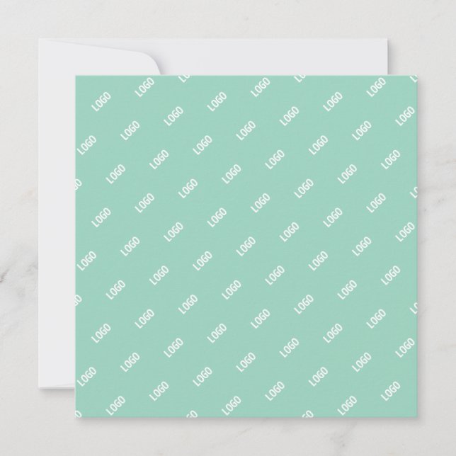 Your Uploaded Image or Logo Tiled | Light Teal  Card (Front)
