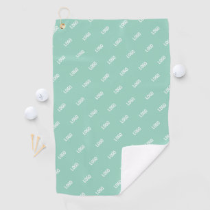 Your Uploaded Image or Logo Tiled Light Teal Golf Towel