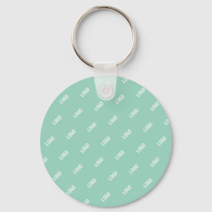 Your Uploaded Image or Logo Tiled   Light Teal  Keychain