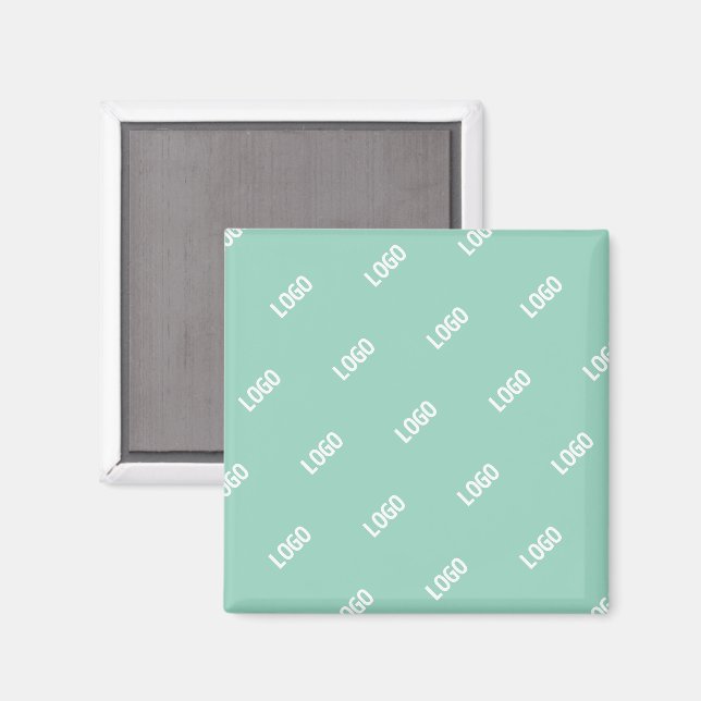 Your Uploaded Image or Logo Tiled | Light Teal  Magnet (Front/Back)