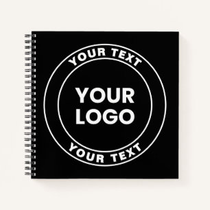 Your Uploaded Logo + Bold Circular Text  Notebook