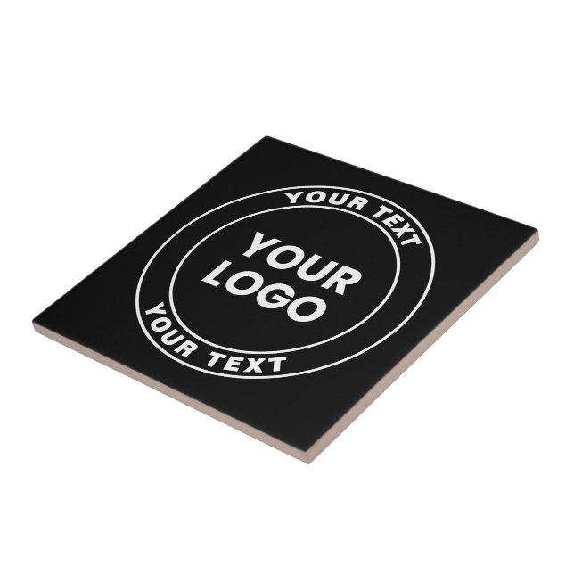 Your Uploaded Logo + Bold Circular Text  Tile (Side)