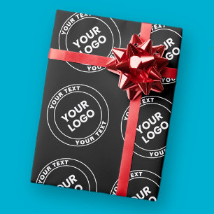 Your Uploaded Logo + Bold Circular Text Wrapping Paper
