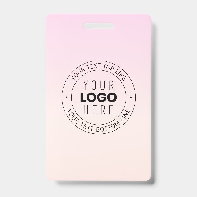 Your Uploaded Logo | Editable Circular Text  Badge (Front)