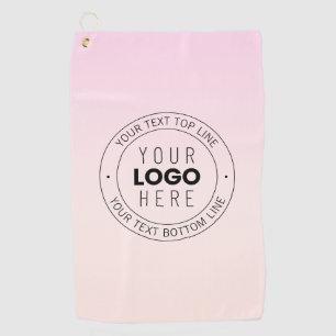 Your Uploaded Logo Editable Circular Text Golf Towel