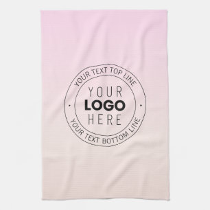 Your Uploaded Logo   Editable Circular Text  Kitchen Towel