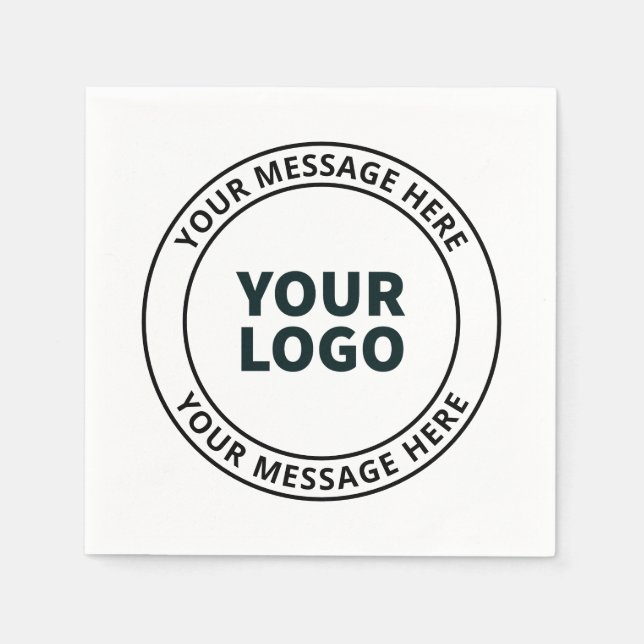 Your Uploaded Logo + Editable Circular Text  Napkin (Front)