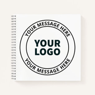 Your Uploaded Logo + Editable Circular Text  Notebook