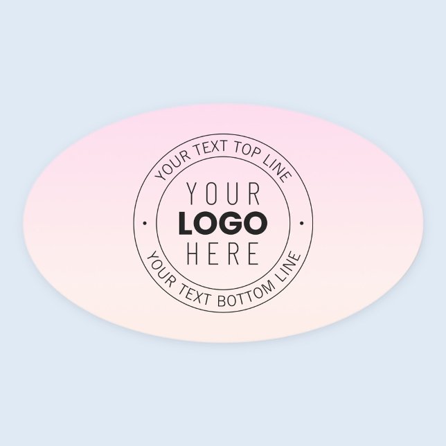 Your Uploaded Logo | Editable Circular Text  Oval Sticker (Creator Uploaded)