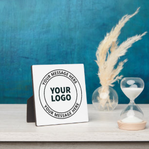 Your Uploaded Logo + Editable Circular Text  Plaque