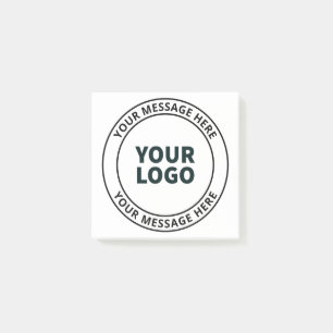 Your Uploaded Logo + Editable Circular Text  Post-it Notes