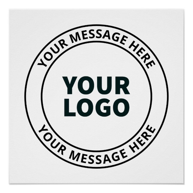 Your Uploaded Logo + Editable Circular Text  Poster (Front)
