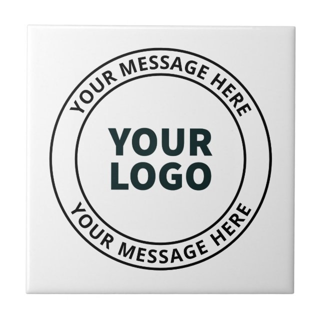 Your Uploaded Logo + Editable Circular Text  Tile (Front)