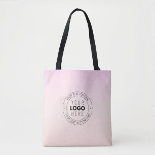 Your Uploaded Logo Editable Circular Text Tote Bag
